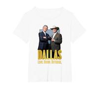 Dallas TV Series Big Two T-Shirt, Femme Grandes Tailles, Blanc, 1X