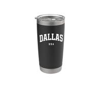 Dallas USA - Éventail souvenir de vacances style universitaire Gobelet isotherme en acier inoxydable double paroi