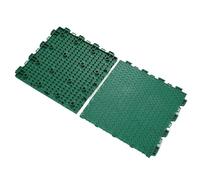 Dalle de jardin emboîtable multi-usages pour terrasse, salle de sport, aires de jeux et terrains de sport, antidérapant, résistant aux intempéries et facile à installer, 30 x 30 cm, vert, 1,5 cm