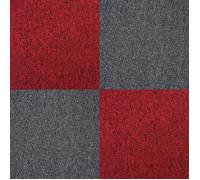 MonsterShop – Dalle de moquette Ultra-résistante – Charbon/rouge écarlate – 2 paquets (10 m²)