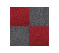 MonsterShop – Dalle de moquette Ultra-résistante – Charbon/rouge écarlate – 2 paquets (10 m²)
