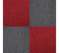 MonsterShop – Dalle de moquette Ultra-résistante – Charbon/rouge écarlate – 2 paquets (10 m²)
