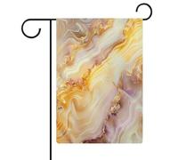 Dalle de pierre fantaisie en jaune doré pâle beige drapeau de jardin saisonnier vacances toile de jute double face maison cour drapeaux extérieurs 30,5 x 45,7 cm