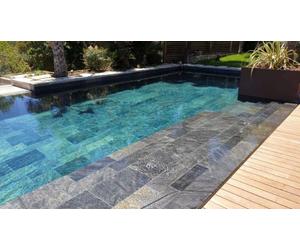 Dalle de piscine en pierre de Bali : SILVER/GREEN : 40 x 60 cm