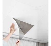 Dalle de Plafond Dalles de Faux-Plafond Autocollantes pour Salle de Bains et Salon, Panneaux Muraux éLéGants La DéCoration Diy, Dalles Murales PVC à Coller(Marble Grain,80 pcs (Cover 7.2 m²))