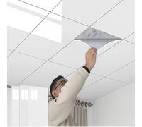 Dalle de Plafond Dalles de Plafond Autocollantes Blanches 30x60cm, Papier Peint Décoratif pour Plafond en Vinyle, Dalles de Plafond Suspendu, Paquet de 5, 6, 50 ou 100Dalles(4pack)