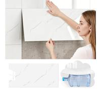 Dalle de Plafond Dalles de Plafond Autocollantes Bords Finis, Panneaux Muraux Adhésifs Modernes Minimalistes, Panneaux de Lambris pour Décoration Intérieure DIY(Marble,80 pcs (Cover 14.4 m²))