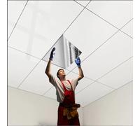 Dalle de plafond Panneaux Adhésifs Imperméables Plafond Cuisine, Revêtement Intérieur Sous-sol Et Carreaux Muraux Commerciaux Et Moulures, Couverts 0,32 ㎡(A styel,30 pcs cover 9.6 m²)