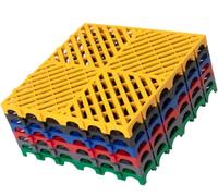 Dalle de sol emboîtable drainante, Carreaux de sol à emboîtement drainage robustes 50x50x4cm 5T charge multicolore paquet 4/8/16/20(Red,16 pieces)
