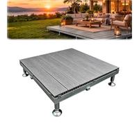 Dalle de Sol Extérieur en WPC 100x100 cm, Hauteur Ajustable 11-13 cm, Module de Terrasse et Jardin, Gris Anthracite