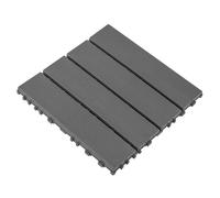 Dalle de Terrasse Clipsable 30x30 cm Pack de 44 Revêtement de Sol Extérieur Plastique Étanche pour Balcon Piscine Gris Foncé