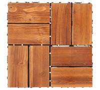 Dalle de terrasse emboîtable en Bois 29x29cm Plate-Forme Patio Jardin Sol for extérieur intérieur Avoir Une différence Couleur