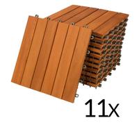 Dalle de terrasse en bois d'acacia clipsable 30x30 cm - DEUBA - 11 dalles - Résistant aux intempéries