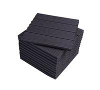 Dalle de terrasse en composite bois-plastique - WOLTU - Anthracite - 30x30 cm - Lot de 11