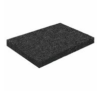 Dalle de terrasse en granulés de caoutchouc noir, 6 x 9 x 0,8 cm, tapis en caoutchouc antidérapant pour stabilité et sécurité, absorbant les chocs et durable, idéal pour le bureau et le salon