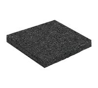 Dalle de terrasse en granulés de caoutchouc noir, 9 x 9 x 0,8 cm, tapis en caoutchouc antidérapant pour stabilité et sécurité, durable et absorbant les chocs, pour bureau et salon
