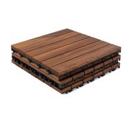 Dalle de terrasse - MARQUE NON RENSEIGNÉE - 30x30 cm - Bois d'acacia - Aspect teck - Clipables