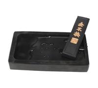 Dalle d'encre en pierre pour calligraphie et peinture, encre noire rectangulaire, idéale pour les débutants et les érudits