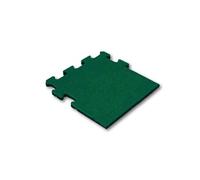 Dalle en caoutchouc 50 mm - 50 x 50 cm - Vert - Système puzzle - Dalle bordure