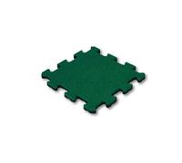 Dalle en caoutchouc 50 mm - 50 x 50 cm - Vert - Système puzzle - Pièce centrale