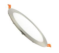 Dalle LED 15W Ronde Extra-Plate Coupe Ø 170 mm Argentée 6000K Blanc froid