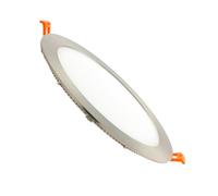 Dalle LED 18W Ronde Extra-Plate Coupe Ø 205 mm Argentée 4000K Blanc neutre