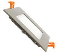 Dalle LED 6W Carrée Extra-Plate Coupe 105x105 mm Argentée 3000K Blanc chaud Argenté G