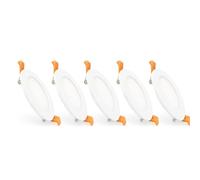 Dalle LED 6W Ronde SuperSlim Coupe Ø 110 mm (Pack 5) 5000K Blanc froid