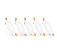 Dalle Led 6w Ronde Superslim Coupe Ø 110 Mm (Pack 5) 5000k Blanc Froid