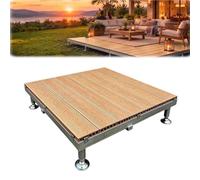 Dalle Modulaire pour Sol Extérieur WPC 84x84 cm, Pieds Ajustables 30-35 cm, Terrasse et Balcon, Chêne Clair