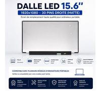 Dalle PC Portable 15.6"" FHD 1920x1080 30 Pins Droite Mate Slim LED