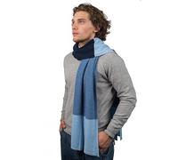 DALLE PIANE CASHMERE Écharpe Homme 100% Cachemire - Bleu/Bleu clair/Ciel