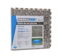 WERKA PRO Dalle pour Piscine imprimé Galet 50x50cm 1cm épaisseur 8 pièces
