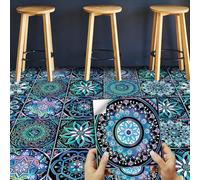 Dalle Pvc Adhesive Murale 20X20 Bleu Rose Stickers Cuisine Stickers Muraux Cuisine Carrelage Adhesif Mural Stickers Salle de Bain Dalle Pvc Adhesive Murale （10 Pièces）