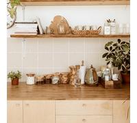 Dalle Pvc Adhesive Murale 20X20 Lignes Beige Stickers Cuisine Stickers Muraux Cuisine Carrelage Adhesif Mural Stickers Salle de Bain Dalle Pvc Adhesive Murale （10 Pièces）