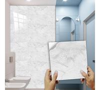 Dalle Pvc Adhesive Murale 20X20 Marbre Blanc Stickers Cuisine Stickers Muraux Cuisine Carrelage Adhesif Mural Stickers Salle de Bain Dalle Pvc Adhesive Murale (10 Pièces)