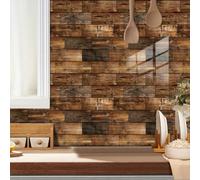 Dalle Pvc Adhesive Murale Grain De Bois Brun Credence Adhesive pour Cuisine Carrelage Adhesif Mural Cuisine Imperméable Plaque Pvc Murale Autocollant Stickers Carrelage 27x27cm/10 Pcs