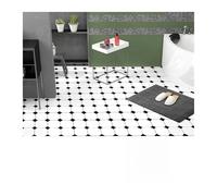 Dalle Pvc Adhesive Sol,Parquet Adhesif Sol Lot de 9 autocollants de sol imperméables et auto-adhésifs for décoration de la maison, motifs imprimés en noir et blanc, antidérapants(ZxDB-4T9P20-138-ZZ)