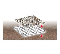 Dalles à gravier avec géotextile - 80x120x3 cm - Résistance 100 tonnes/m² - Alvéole Ø42 mm - Géotextile 45 g/m² - Blanc