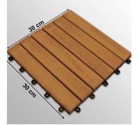 Dalles acacia - DEUBA - 30cm x 30cm - système clipsable - Marron