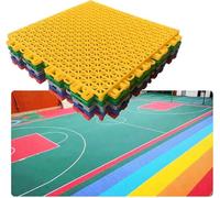 Dalles de Basket-Ball extérieures, résistantes aux intempéries, Tapis modulaires emboîtables for sols en Gazon-Ciment(Blue)
