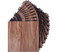 Dalles de danse SucceBuy - 12,4 x 12,4 pouces, 9 pièces imbriquées, portable avec base rembourrée (grain de chêne, 0,83 m²/carton)