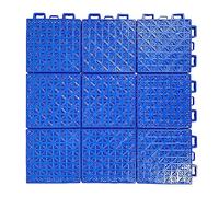 Dalles de Drainage emboîtables, Tapis de Sol modulaire extérieur pour terrasse, Douche, Cuisine, antidérapant, imperméable, Bleu, 34 x 34 cm / 54 pièces