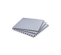VEVOR Dalles de Garage Emboîtables, Lot de 8, Revêtement de Sol Garage Modulaire 513 x 513 x 5 mm, Tapis Antidérapants PVC pour Garages, Atelier de Réparation, Entrepôt et Local à Outils, Gris Clair
