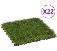 Dalles de gazon synthétique 22 pcs. Vert 30x30 cm
