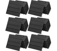 66x Dalles de jardin clipsables en bois composite WPC anthracite 30 x 30 cm Type classique Revêtement de sol extérieur