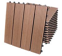 Dalles de jardin clipsables en bois composite WPC 30 x 30 cm - Modèle au choix