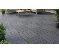 Dalles de jardin d aménagement extérieur - Gris anthracite : Lot de 5 dalles