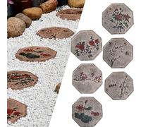 Dalles de jardin en résine écologiques, pierre décorative octogonale for cour, allée, pelouse ou arrière-cour(1 PACK)