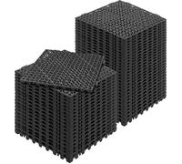 VEVOR Lot de 50 Dalles de Jardin Piscine 30x30x1,5 cm Noir Dalle Clipsable Ajourée Antidérapante en PVC Drainage Rapide Revêtements de Sol Extérieur Intérieur pour Terrasse Cuisine Spa Salle de Bain